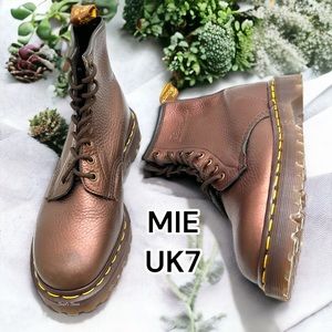 Vintage 90s UK7 MIE Metallic Copper Pebbled Leather 1460z Ben Soles